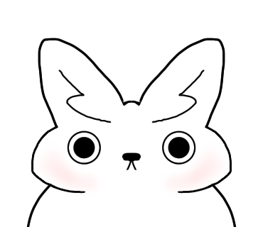 鼻と口の位置を高くしたうさぎを描きました