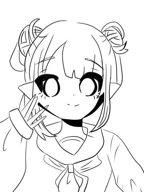 愛好ちゃんの子　　線画