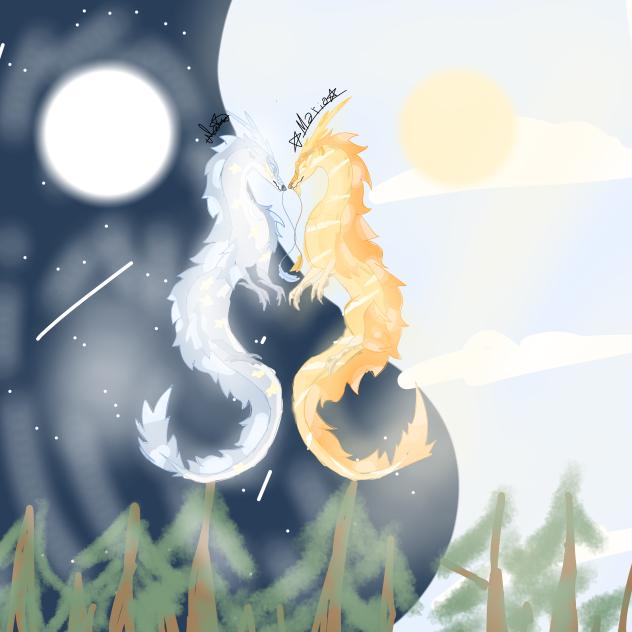 the moon and sun eastern dragons
