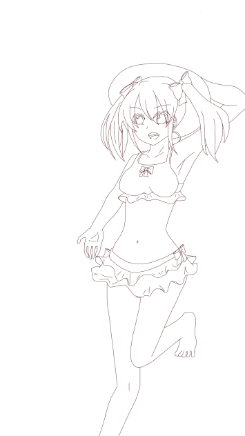女の子 下書き