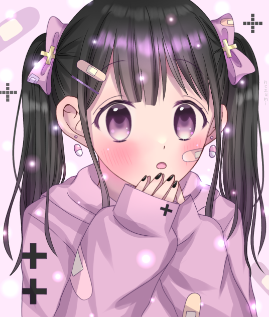 💜萌え袖✖絆創膏💜
