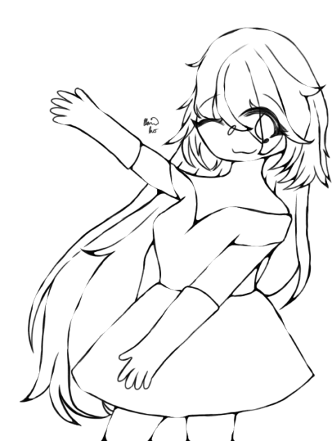 A Girl Dancing Lineart