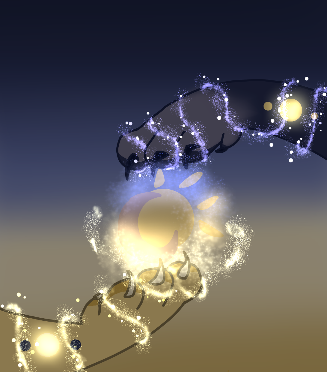 The moon and sun - ibisPaint
