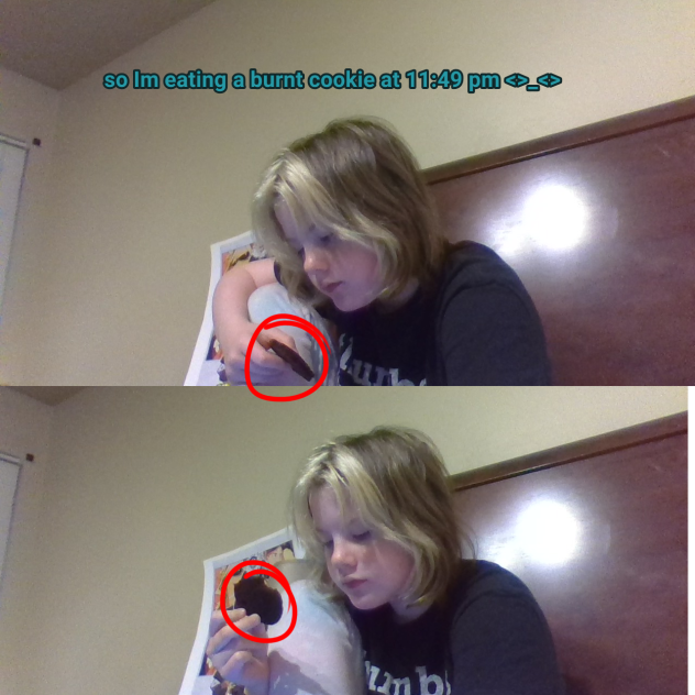 me eating a cookie