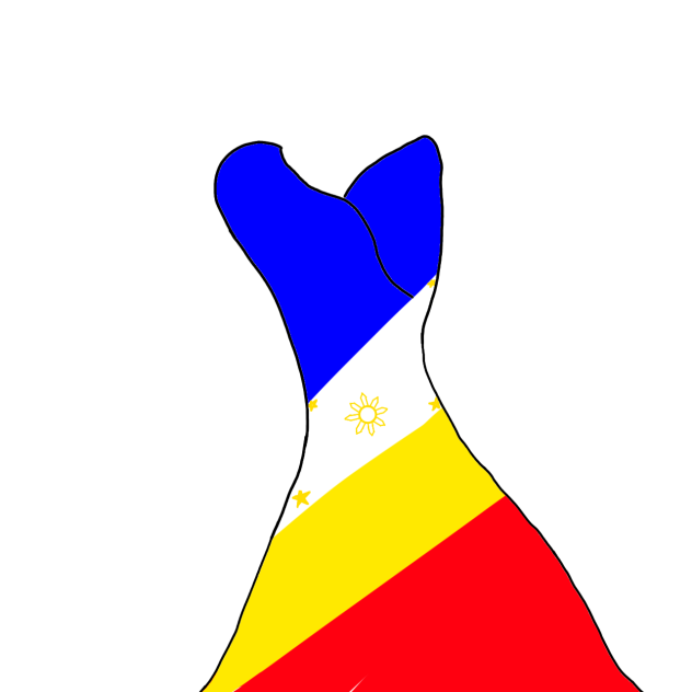 PHILLIPINE FLAG INSPIRED DRESS