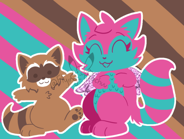 Raccoon BFFs 🦝 🩷🤎