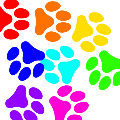 Rainbow Paw Prints - ibisPaint