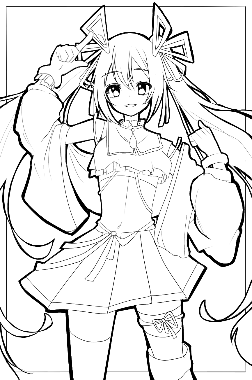 線画 初音ミク - ibisPaint