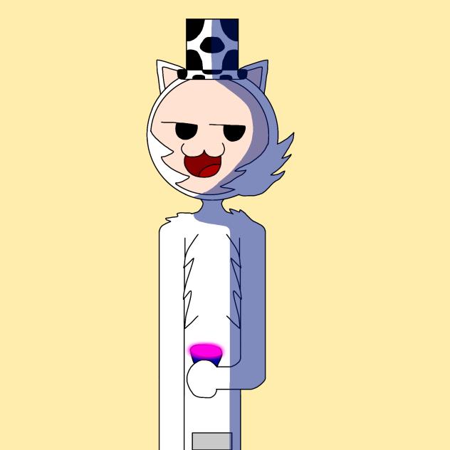 Walten as a cat holding custard