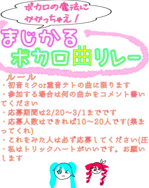 まじかるボカロ曲リレーリレー！