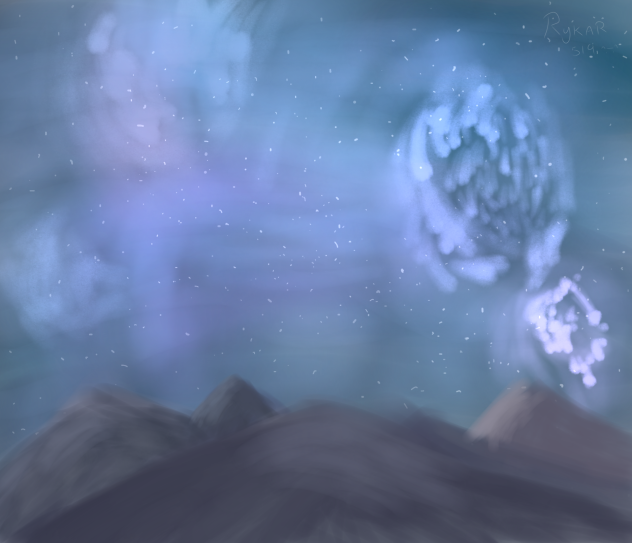 Mountains at night