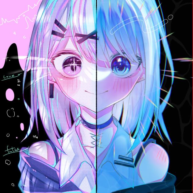 青い