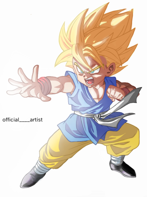 coloring goku super Saiyan in dbgt...