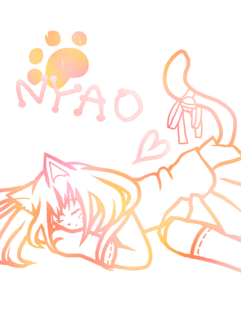 切り絵風 ねこちゃん