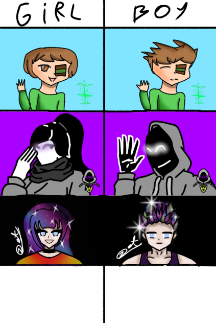 female vs male OC gender bend