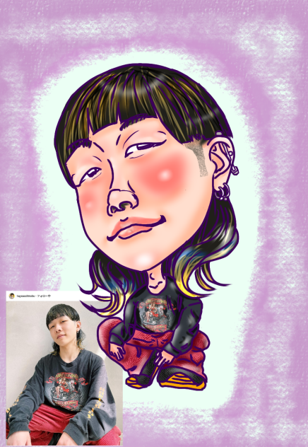 似顔絵 hayaseshinobu ヘアアレンジモデル