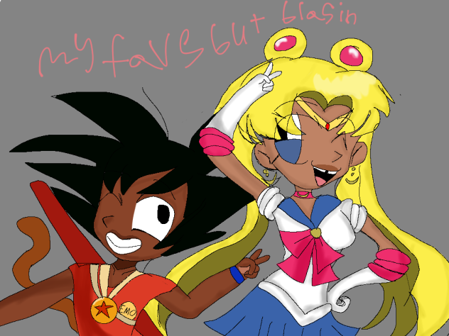 Black sailor moon and black Goku!