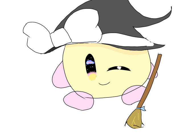 1レイヤー描き　カービィ×魔理沙