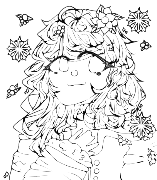 Winter 🌺❄☃ Lineart (Unfinished)