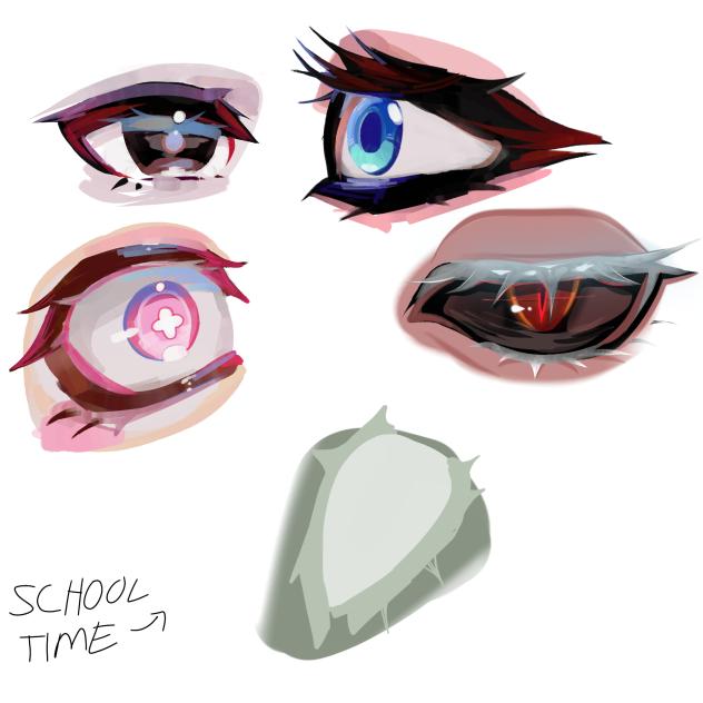 drawing eyes at school
