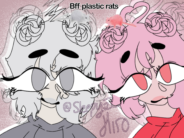 Plastic rats as a drawing