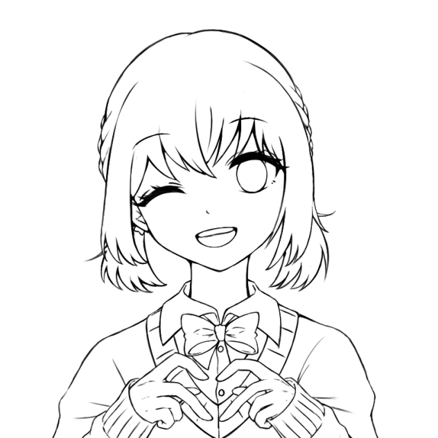 ピースハート(線画)