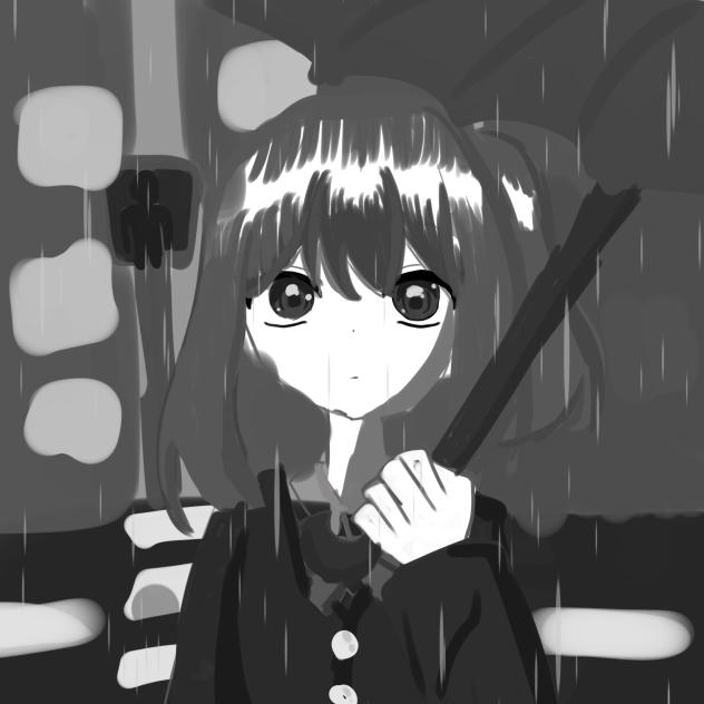 レイヤー２枚　モノクロのセカイ