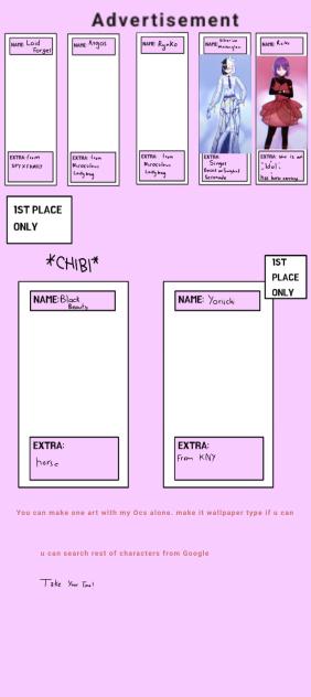 Prize sheet. filled