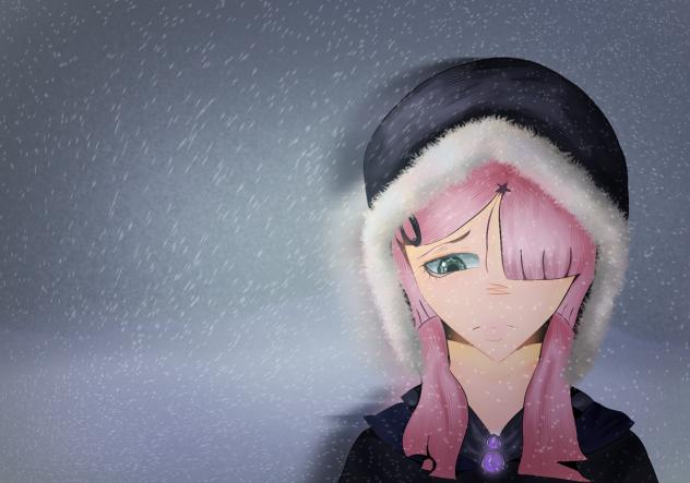 Yulia is lost in the snow