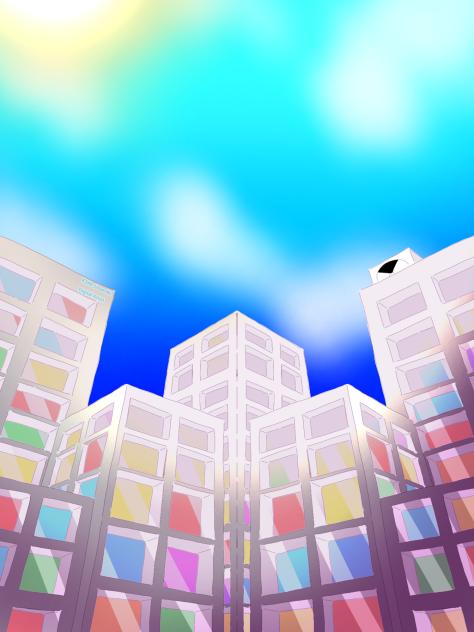 City seen from below;