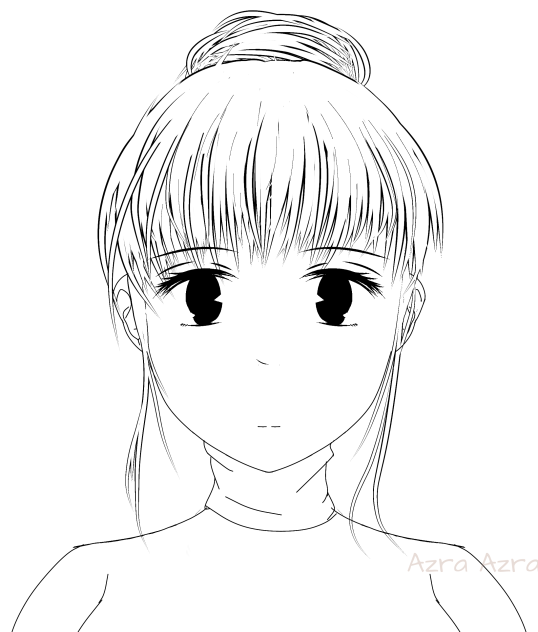 Anime Girl Lineart