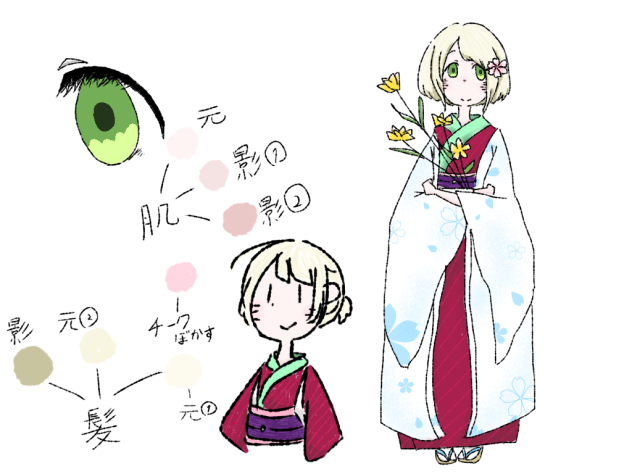 和服の子