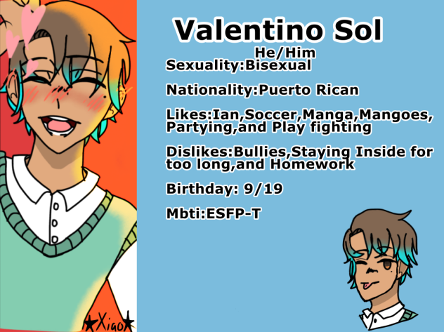 Valentino’s Character Sheet