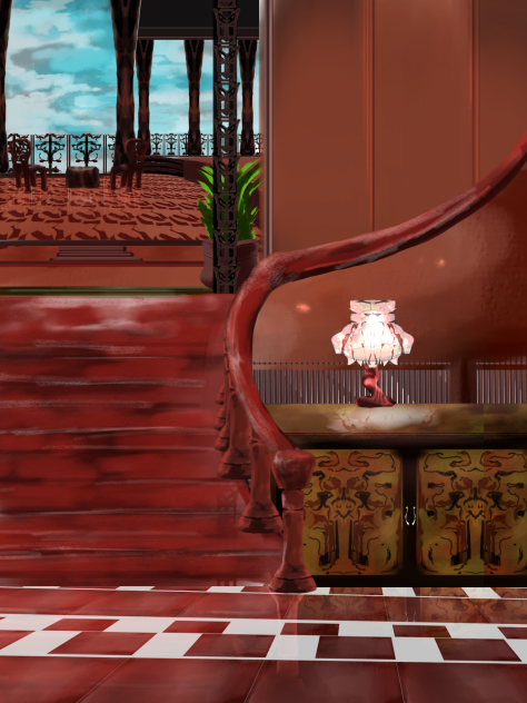 Around the stairs