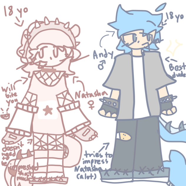 Natasha and Andy! (New ocs)