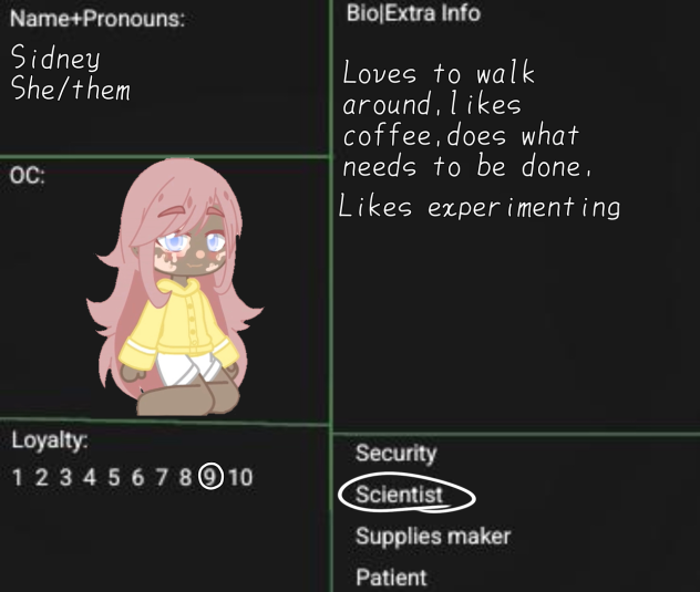 💅Character sheet💅