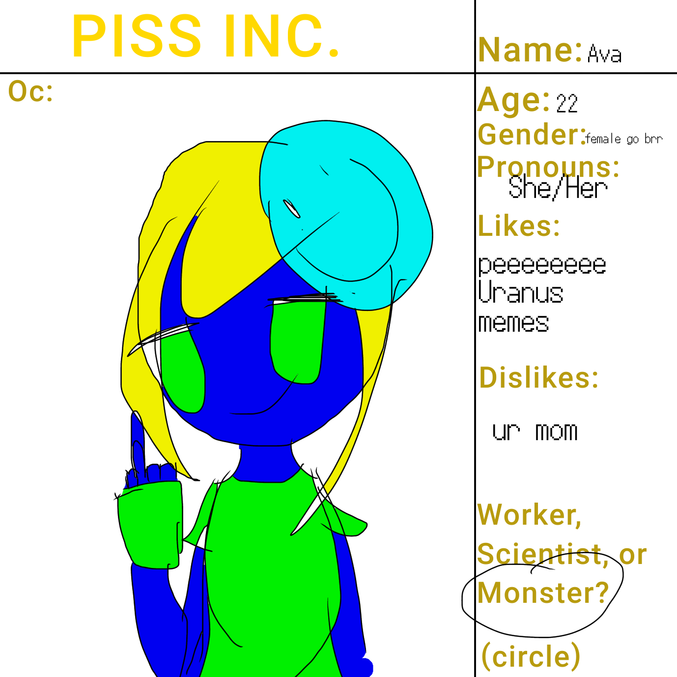 For Piss Inc. (middle finger warning) - ibisPaint