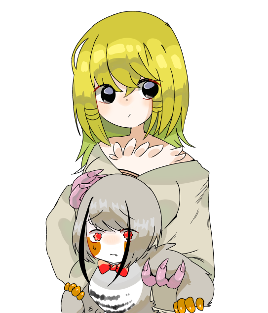 キンカチョウくんとセキセイインコさん