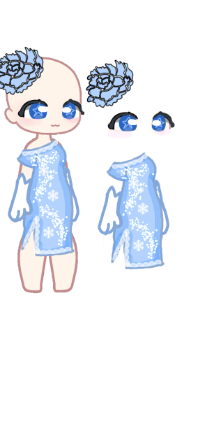 ice blue dress with contacts