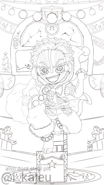 Akaza (Christmas🎄 + Background RE-DRAW)