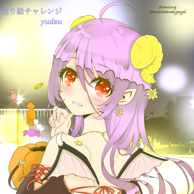 塗り絵チャレンジ(星川やよいさんの線画お借りしました！)