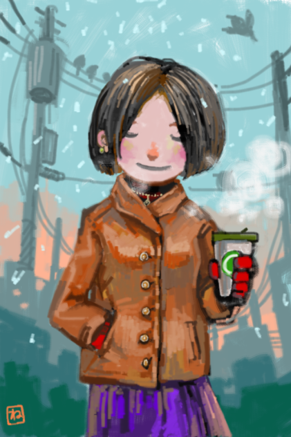 寒い日にはホットコーヒーでもどうぞ。