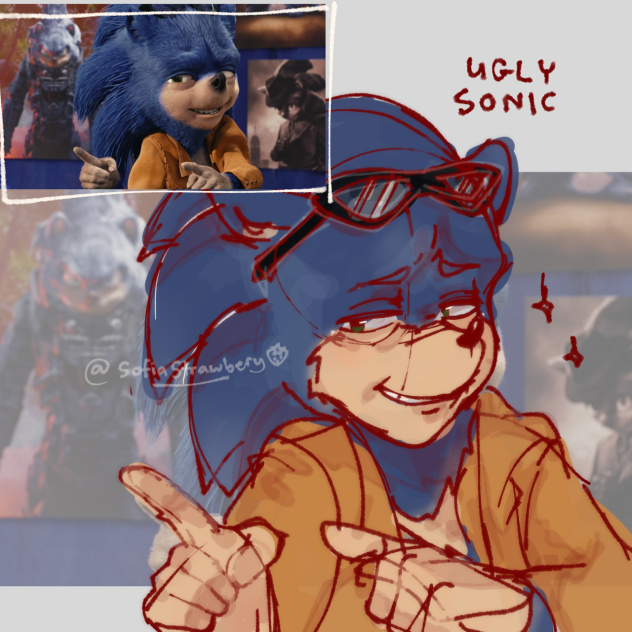 Ugly Sonic in my art style!