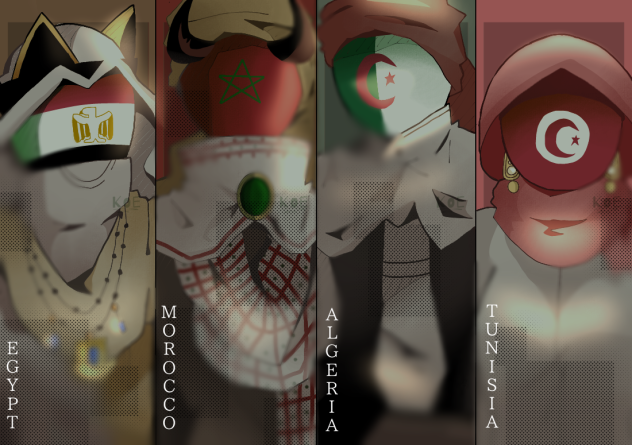 🇪🇬, 🇲🇦, 🇩🇿, 🇹🇳