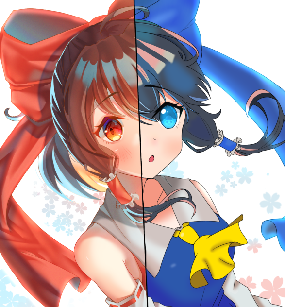 霊夢の塗り絵　合作　塗ってみた