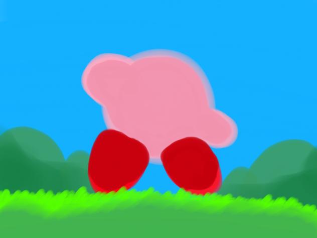 後ろから見たカービィ