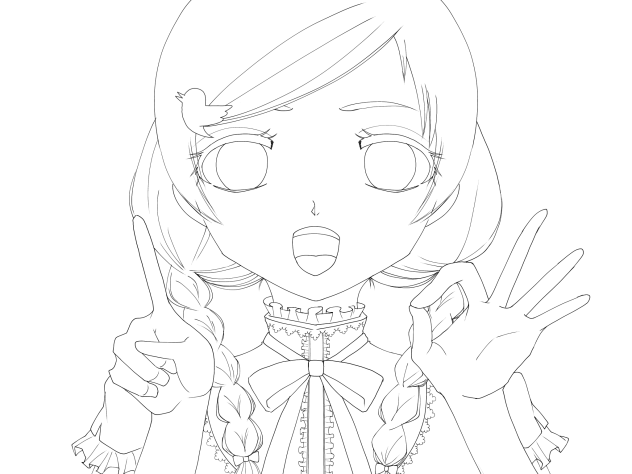 フォロワー100人嬉しいな@線画