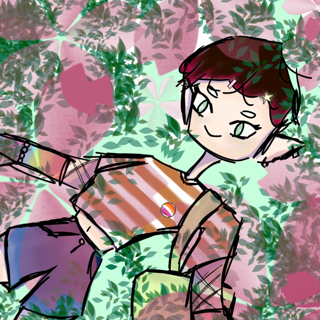 Cute elf girl in flowers 💐