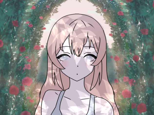 Girl Under The Rose Arches