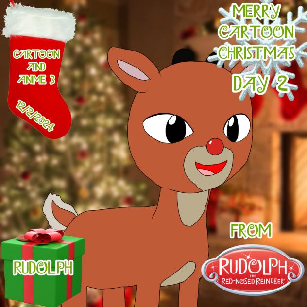 Merry Cartoon Christmas Day 2 Rudolph